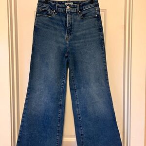 Good American High Rise Wide Leg Jeans Size 10 / 30 Stretch Denim
